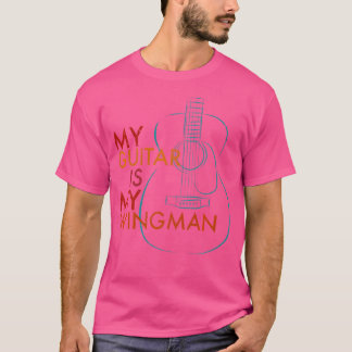 T-shirt Ma Guitare Est Mon Wingman Line Art De Guita Acous