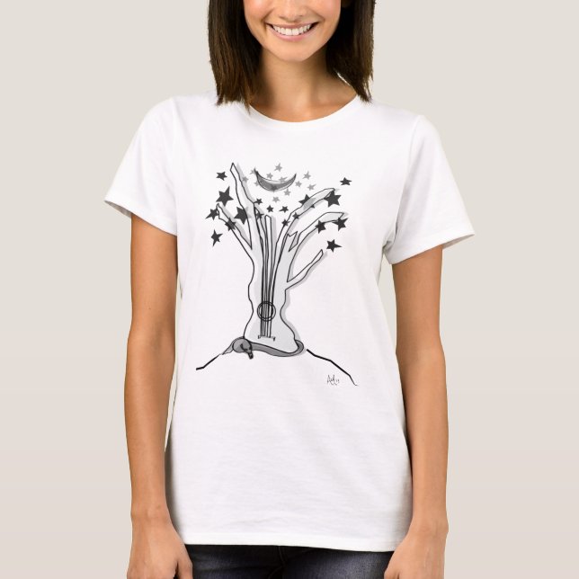 T-shirt Ma guitare était par le passé un arbre (Devant)