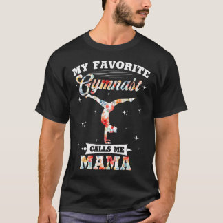 T-shirt Ma gymnaste préférée m'appelle maman Florals Gymna