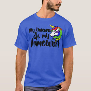 T-shirt Ma licorne a mangé mes devoirs