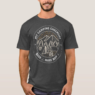 T-shirt Ma liste de camping Bière plus Bière ami
