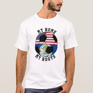 T-shirt Ma maison Mes racines Belize Drapeau Football