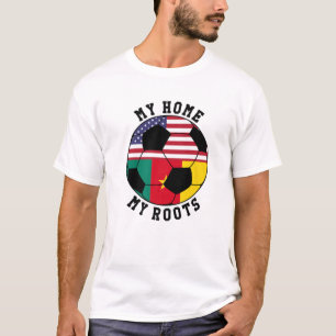 T-shirt Ma maison Mes racines Cameroun Drapeau Football