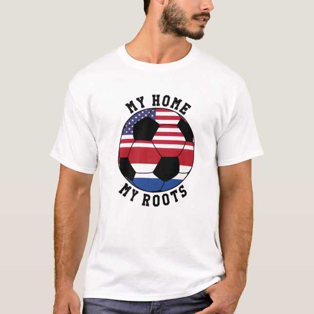 T-shirt Ma maison Mes racines Le Pays-Bas Flag Soccer (Devant)