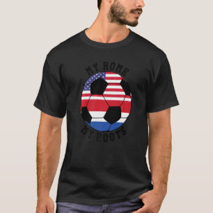 T-shirt Ma maison Mes racines Le Pays-Bas Flag Soccer