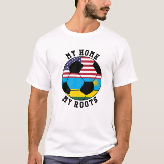 T-shirt Ma Maison Mes Racines Rwanda Drapeau Football