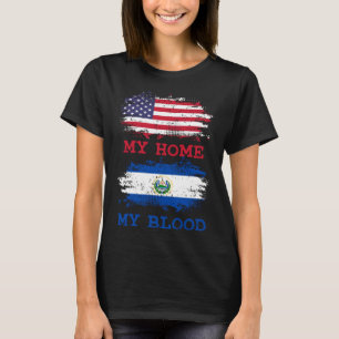 T-shirt Ma maison USA Mon sang El Salvador Salvadora