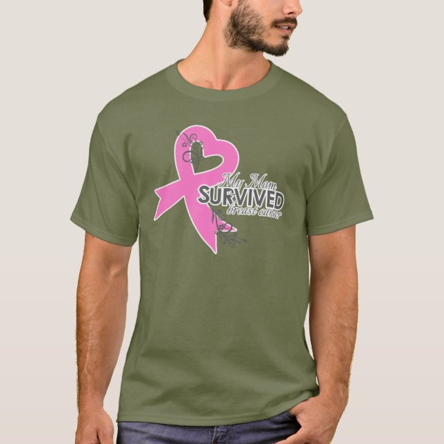 T-shirt Ma maman a survécu au cancer du sein (Devant)