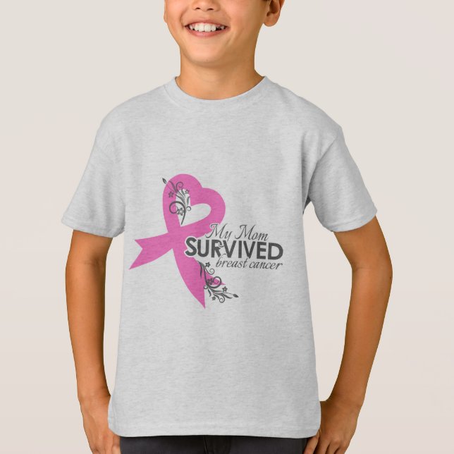 T-shirt Ma maman a survécu au cancer du sein (Devant)