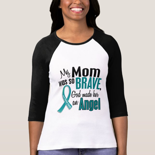 T-shirt Ma maman est un Cancer ovarien de l'ange 1 (Devant)