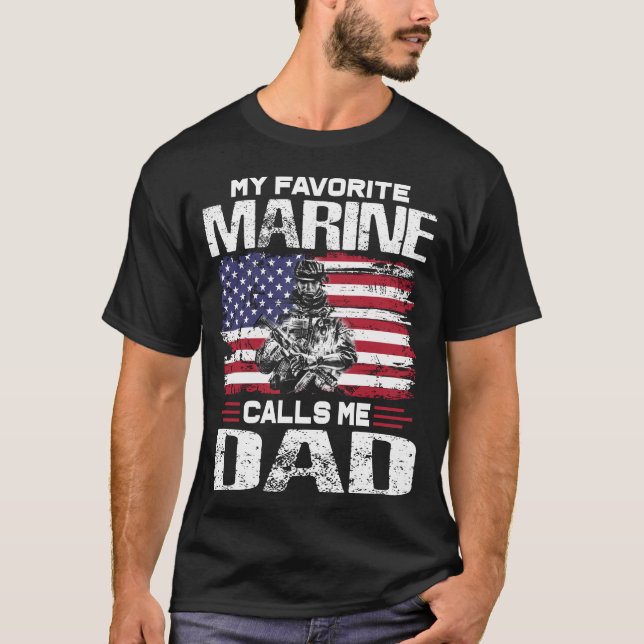 T-shirt Ma Marine préférée m'appelle Fête des pères papa (Devant)