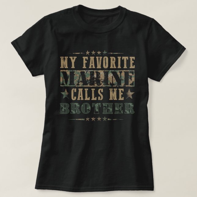 T-shirt Ma Marine préférée m'appelle Frère Drapeau América (Design devant)