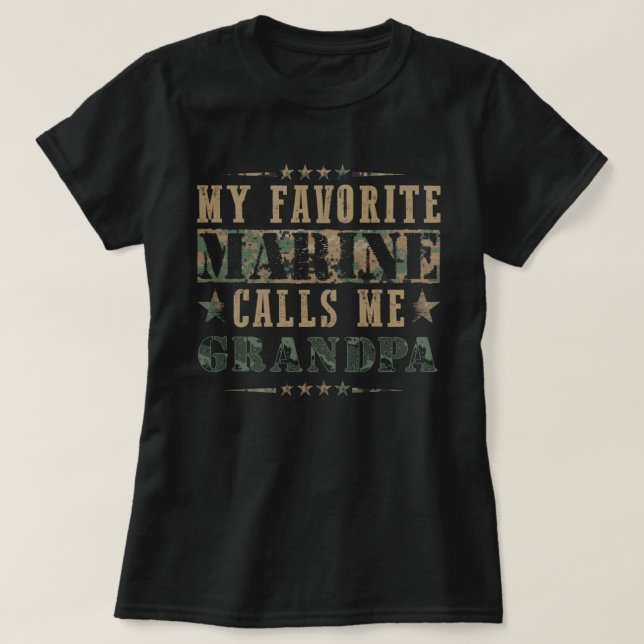 T-shirt Ma Marine préférée M'Appelle Grand-Père Drapeau Am (Design devant)