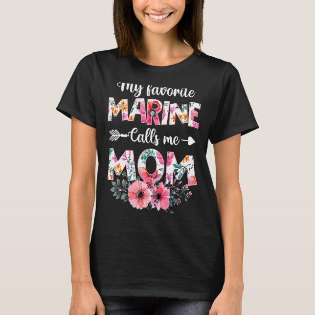 T-shirt Ma Marine préférée M'Appelle Maman Marine Militair (Devant)