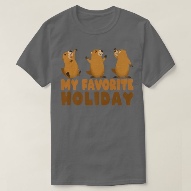 T-shirt Ma marmotte de terre de vacances préférée (Design devant)