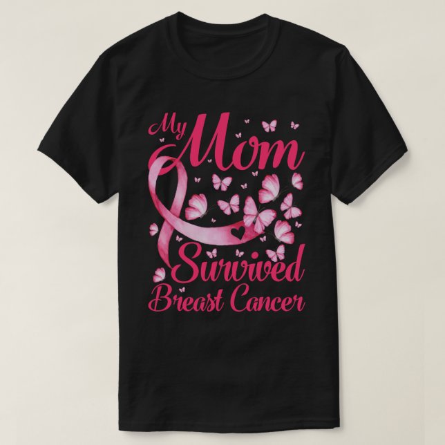 T-shirt Ma mère a survécu au cancer du sein Survivant (Design devant)