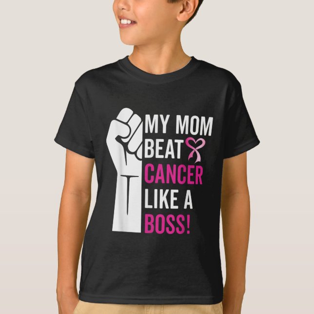 T-shirt Ma Mère Battre Le Cancer Du Sein Comme Un Guerrier (Devant)