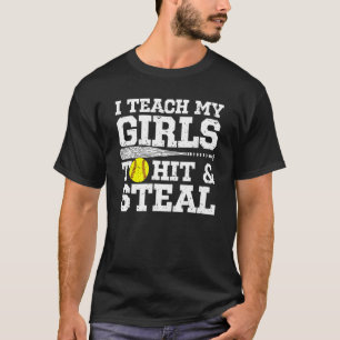T-shirt Ma Mère De Softball J'Enseigne À Mes Filles À Frap
