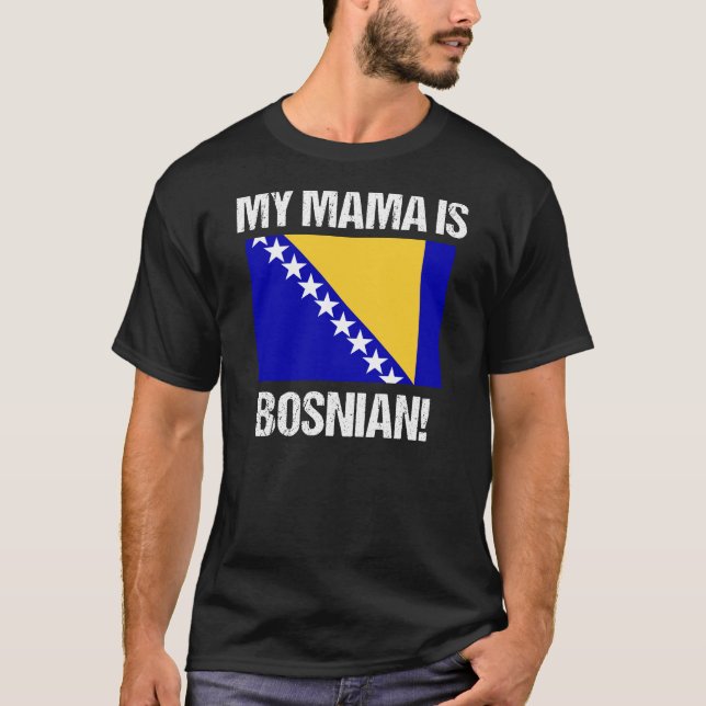 T-shirt Ma mère est bosniaque Pays Drapeau Bosnie design (Devant)