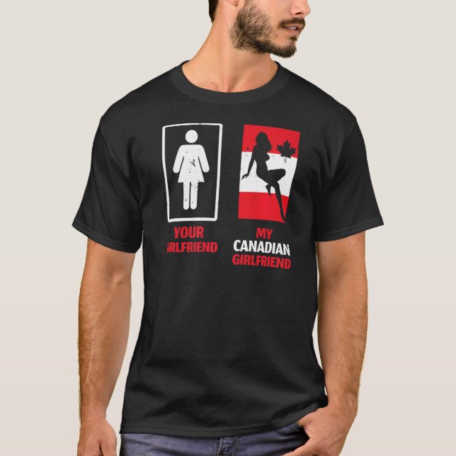 T-shirt Ma petite amie canadienne Relation de couple Valen (Devant)