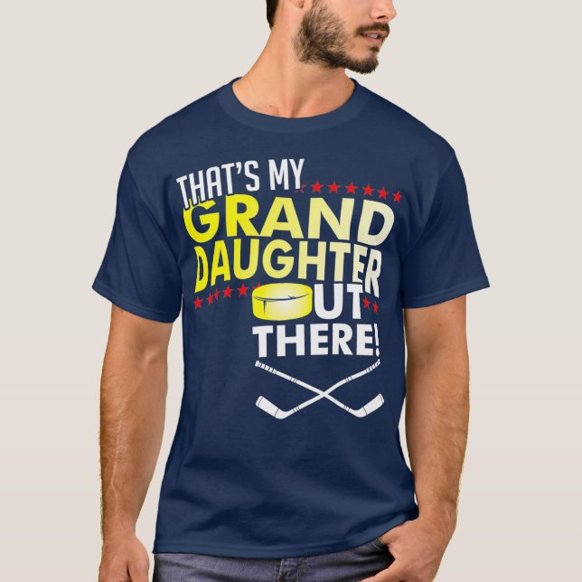 T-shirt Ma petite-fille Grandpa Grandpa de hockey sur glac (Devant)