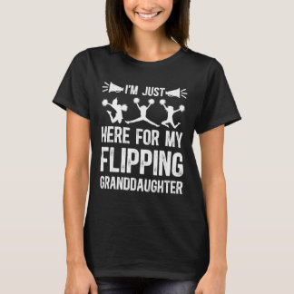 T-shirt Ma petite-fille qui fait des flips Cheer Grand-pèr