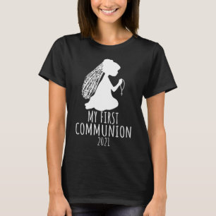 T-shirt Ma première communion 2021 Enfants Croix catholiqu