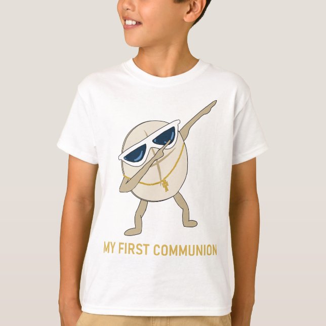 T-shirt Ma première communion Dabbing Wafer catholique (Devant)