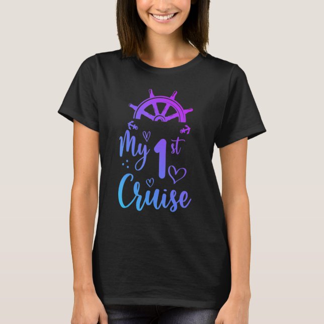 T-shirt Ma Première Croisière Hommes Femmes Filles Et Garç (Devant)