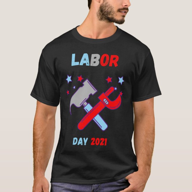 T-shirt Ma première fête du travail, Joyeuse fête du trava (Devant)