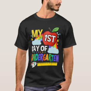 T-shirt Ma première journée de maternelle arc-en-ciel colo
