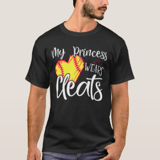 T-shirt Ma Princesse Porte Des Mats Softball Maman Papa Ba