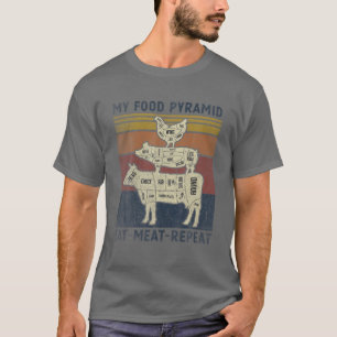 T-shirt Ma pyramide alimentaire Manger de la viande Répéte
