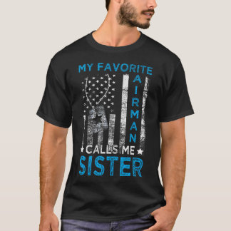 T-shirt Ma sœur aviateur préférée me diplôme d'aviateur