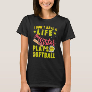 T-shirt Ma Soeur Joue Au Softball Baseball Sport