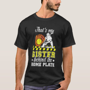 T-shirt Ma sœur softball receveur frère d'un softball C
