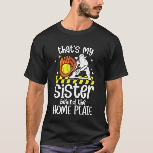 T-shirt Ma sœur softball receveur sœur d'un softball Ca