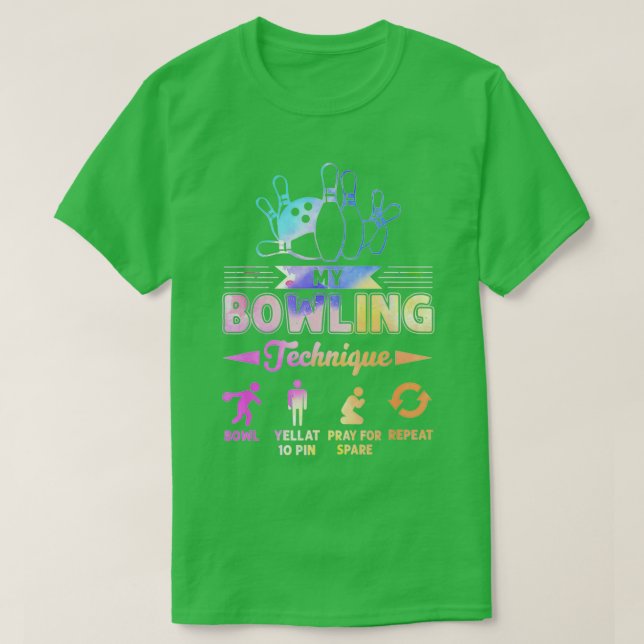 T-shirt Ma technique de bowling mon amour Bowling (Design devant)