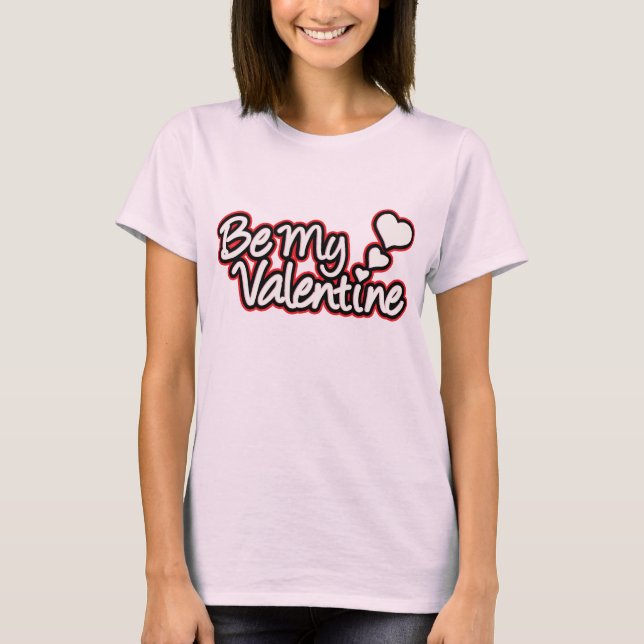 T-shirt "Ma Valentine rouge noir & rose femmes (Devant)