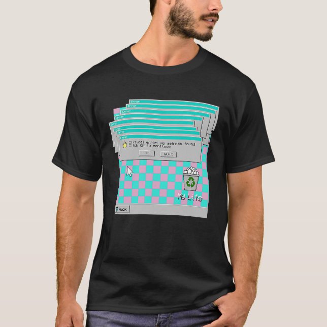T-shirt Ma vie triste et déprimée 90s Vaporwave esthétique (Devant)