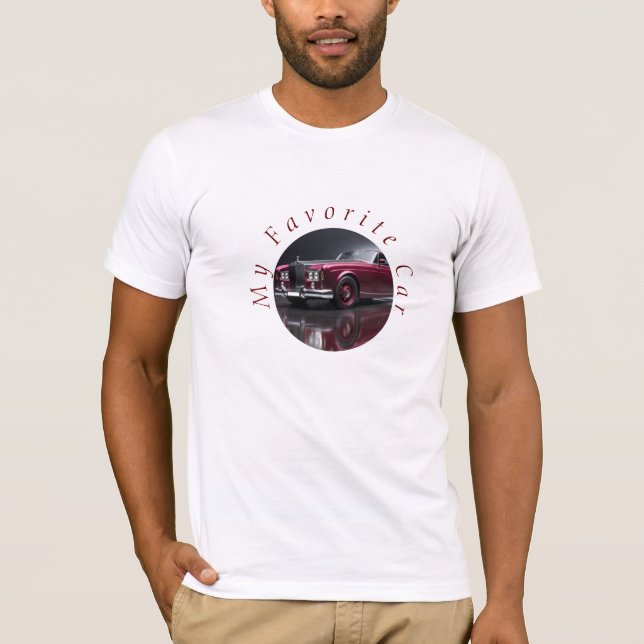T-shirt Ma Voiture Préférée. Ta photo est dans le cercle. (Devant)