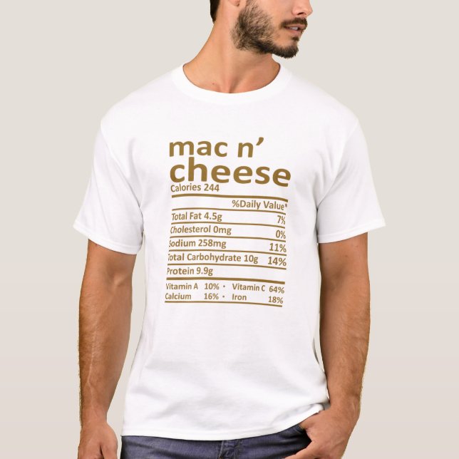 T-shirt Mac Et Fromage Nutrition Thanksgiving Costume Alim (Devant)