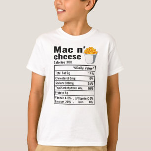 T-shirt Mac n Fromage Faits nutritionnels Thanksgiving