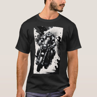T-shirt Macaco pilotando moto 
