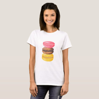 T-shirt Macarons d'aquarelle de bonbons à illustration de