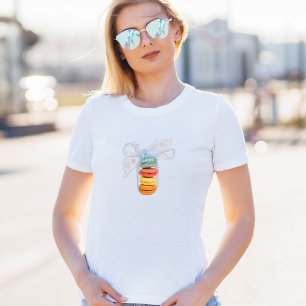 T-shirt Macarons Pastel Avec Ruban Bleu