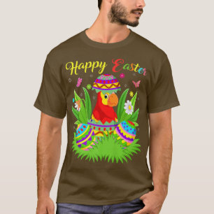 T-shirt Macaw Oiseau Amant Floral Oeuf de Pâques Drôle Mac
