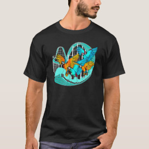 T-shirt Macaw Parrot Birds Riding Roller Dessous de verre