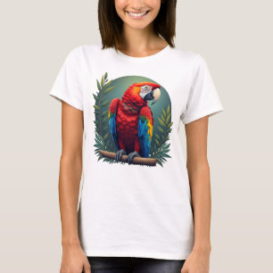 T-shirt Macaw Parrot Drôle féminin - Oiseau tropical color