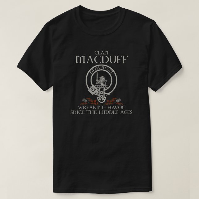 T-shirt MacDuff Clan crête écossaise nom de famille tartan (Design devant)